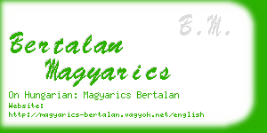 bertalan magyarics business card